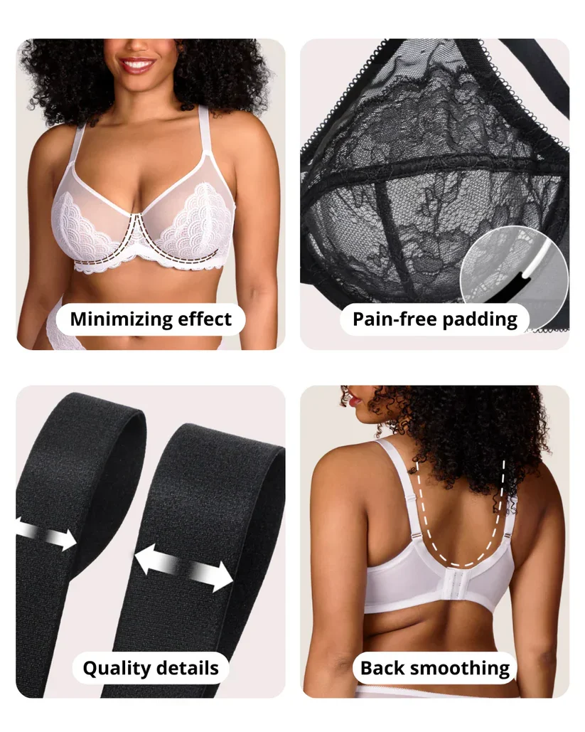 Full Coverage Lace Minimizer Bra - Image 3