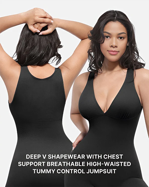 Deep V Tummy Control Sculpting Jumpsuit - Image 4