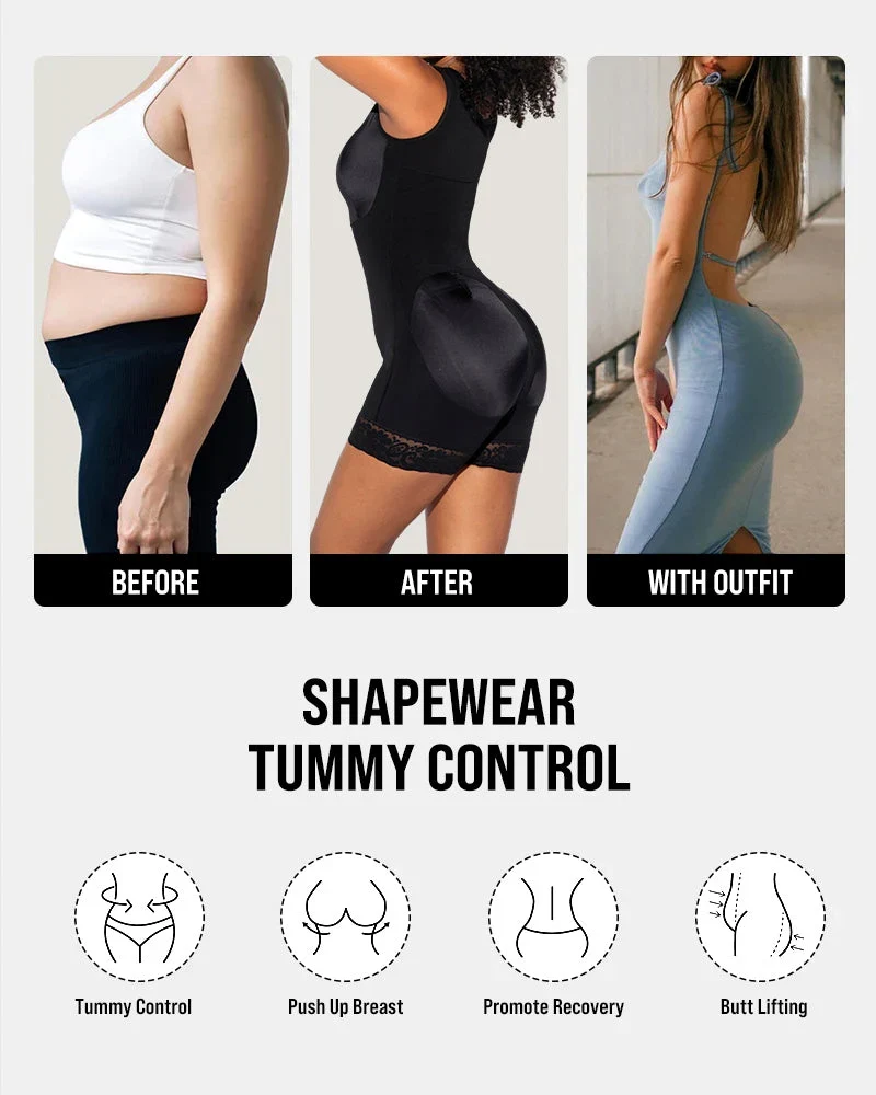 Extra Plus Size Shaper Bodysuit Tummy Control Shapewear With Bra - Image 9