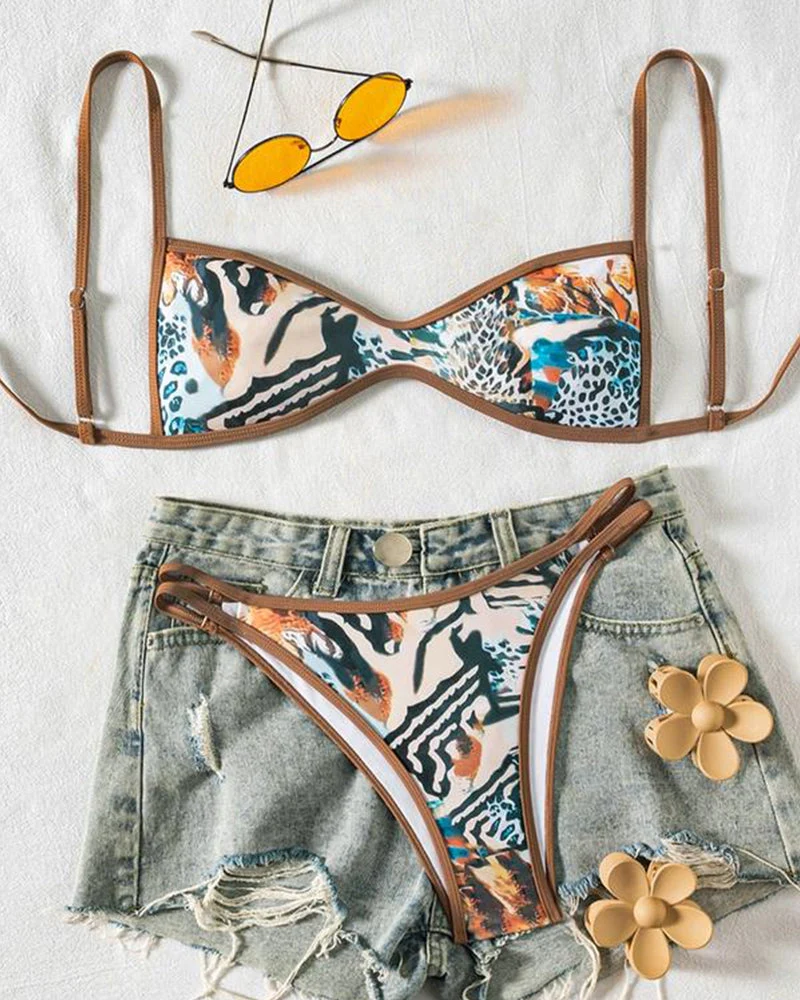 Floral Backless Two-Piece Bikini Set - Image 24