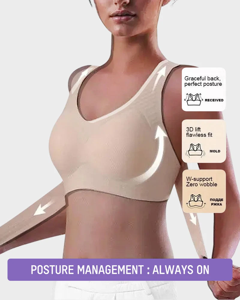 Front Closure Cross-Back Wireless Posture Bra - Image 2