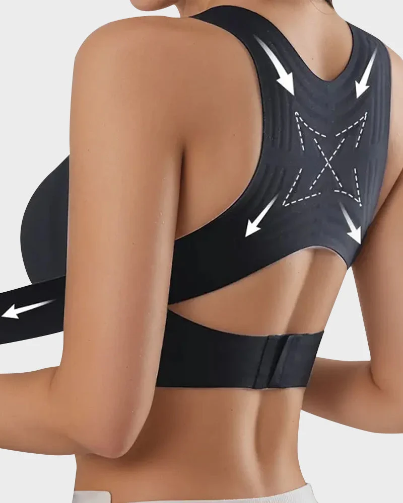 Front Closure Cross-Back Wireless Posture Bra - Image 3