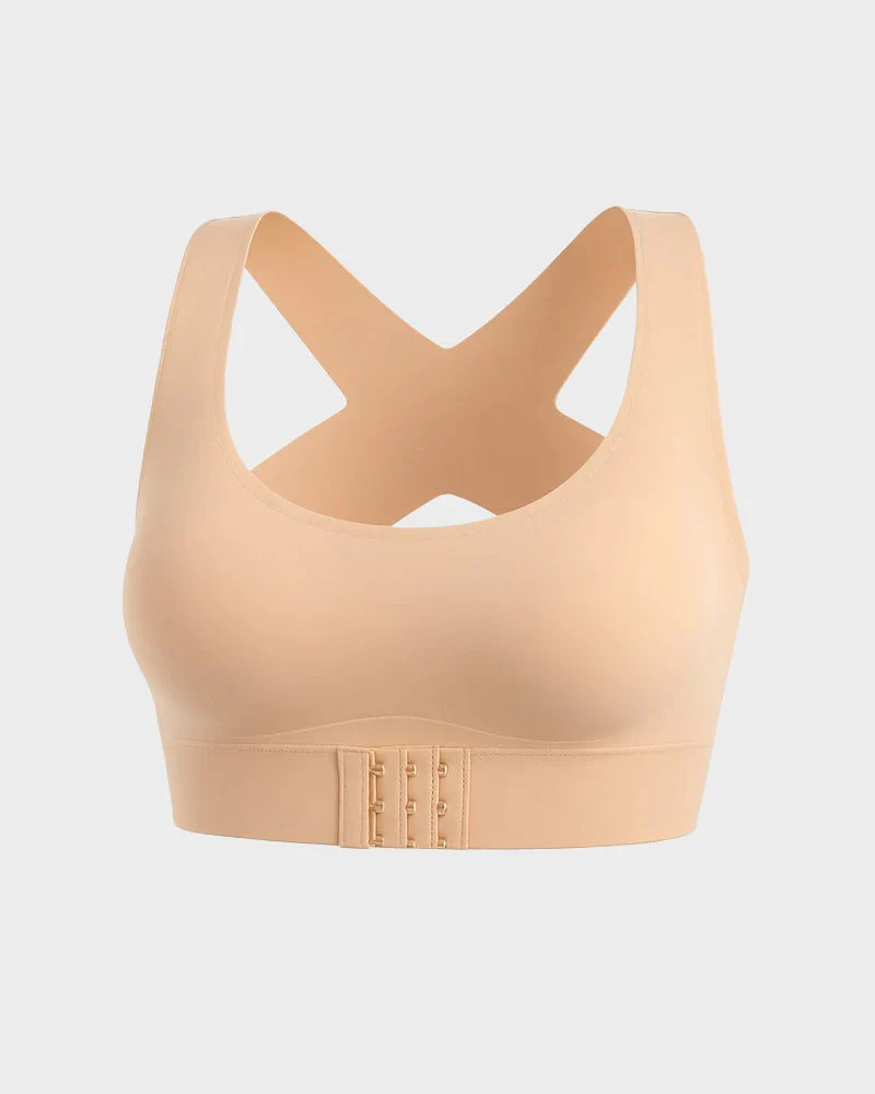 Front Closure Cross-Back Wireless Posture Bra - Image 7