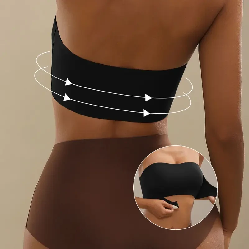 Front Closure Wireless Seamless Bandeau Bra - Image 6