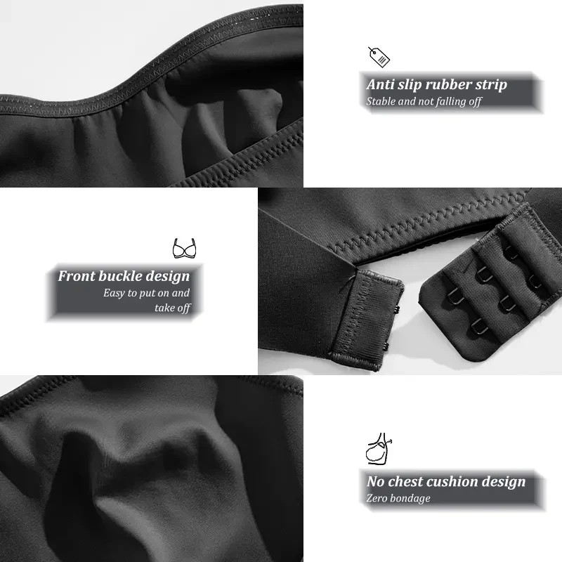 Front Closure Wireless Seamless Bandeau Bra - Image 9