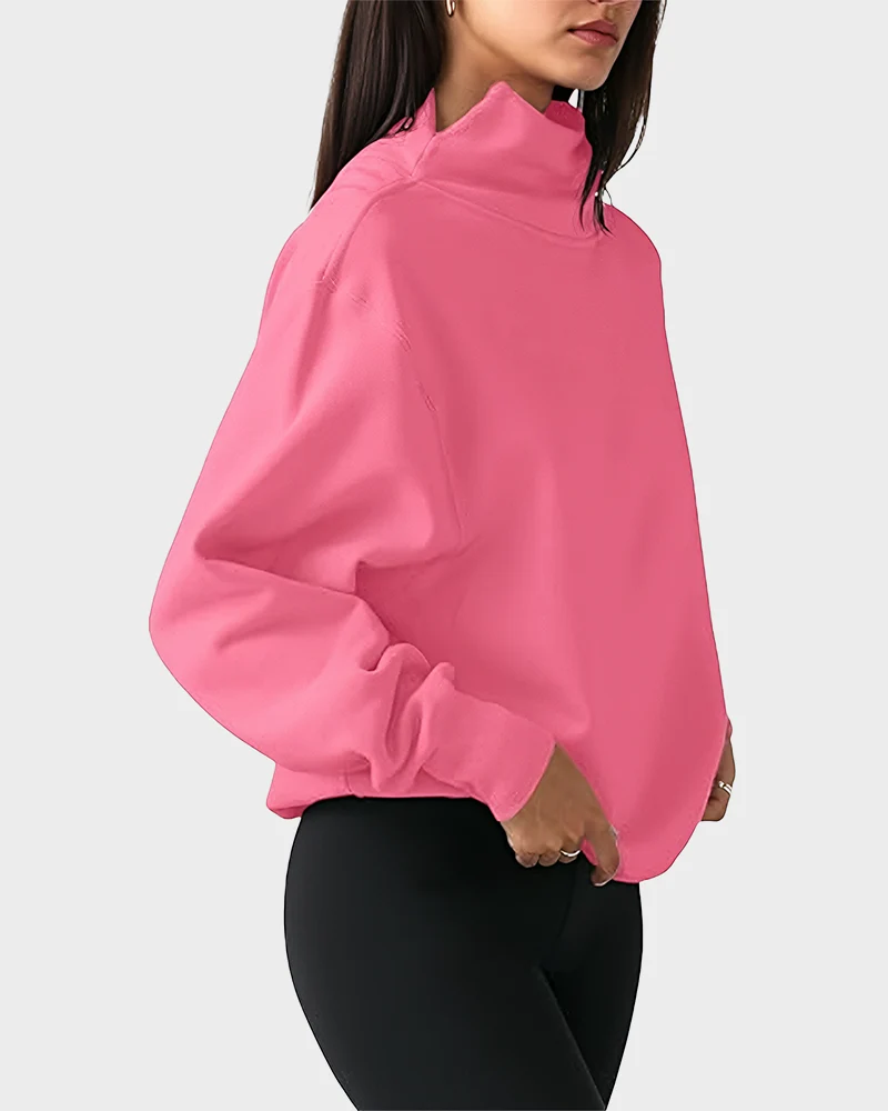 Women's Oversized Turtleneck Sweatshirt Casual Pullover Top - Image 18