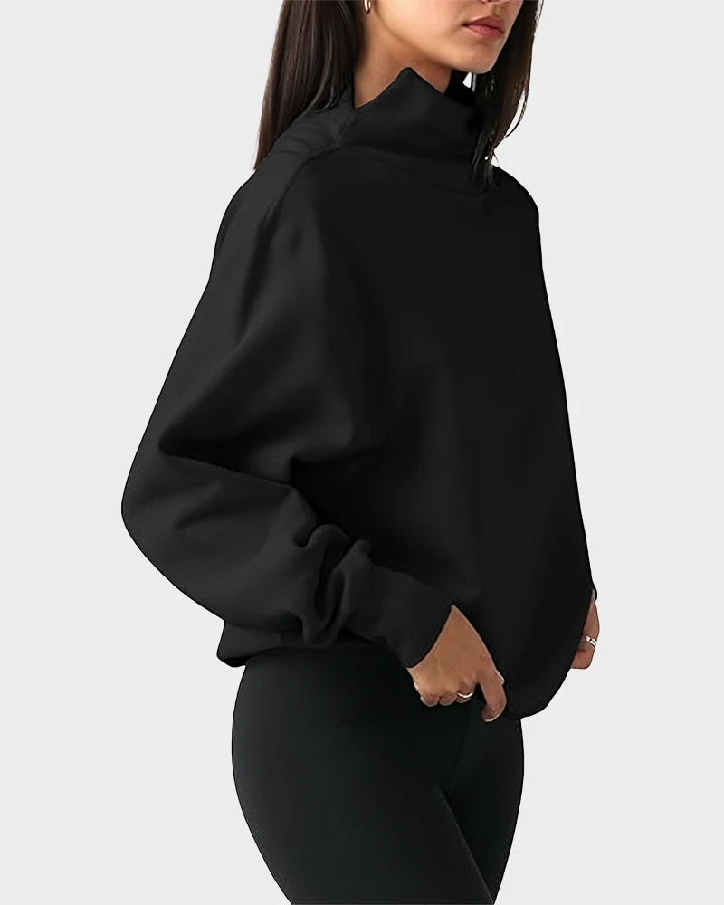 Women's Oversized Turtleneck Sweatshirt Casual Pullover Top - Image 3