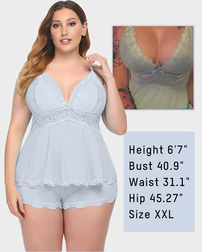 Lace-Trim Modal Cami & Shorts Pajama Set - Image 8