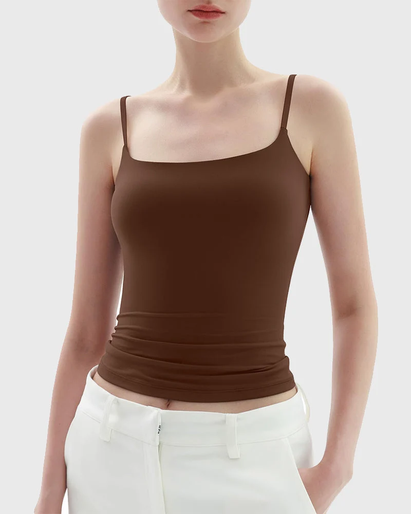 Minimalist Slim Tank Top – Square Neck & Adjustable Straps - Image 15