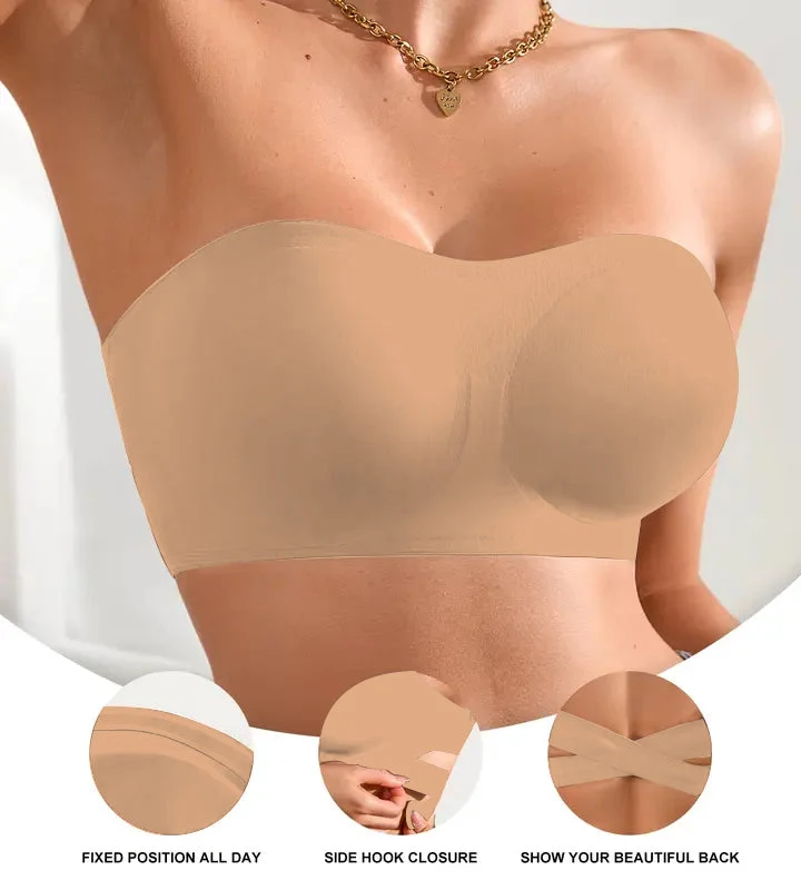 Non-Slip Crossover Side Hook Bandeau Bra - Image 11