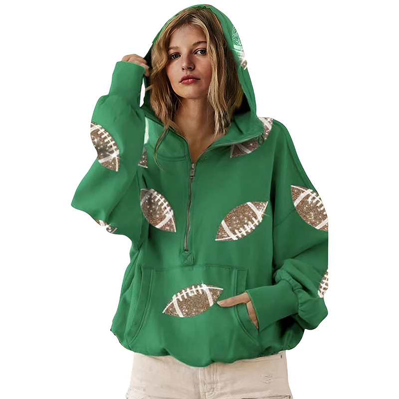 ‘Glam Kickoff’ Long Sleeve Zip Hoodie - Image 11