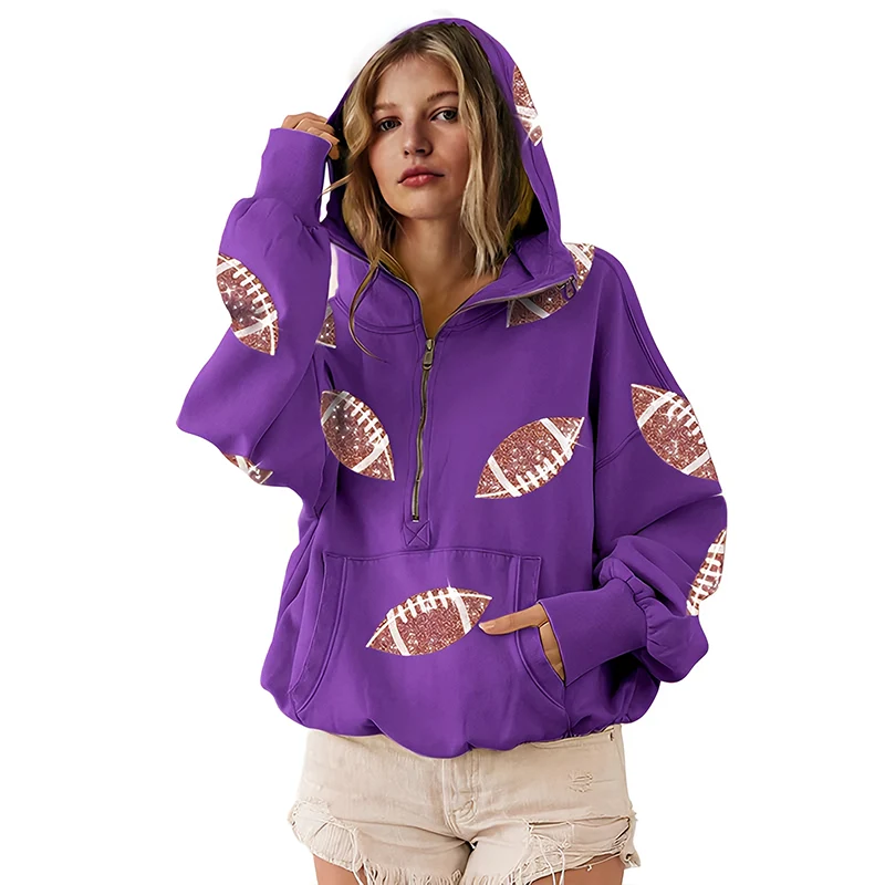 ‘Glam Kickoff’ Long Sleeve Zip Hoodie - Image 15