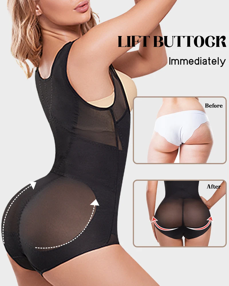 Open Bust Cross Compression Body Shaper - Image 11