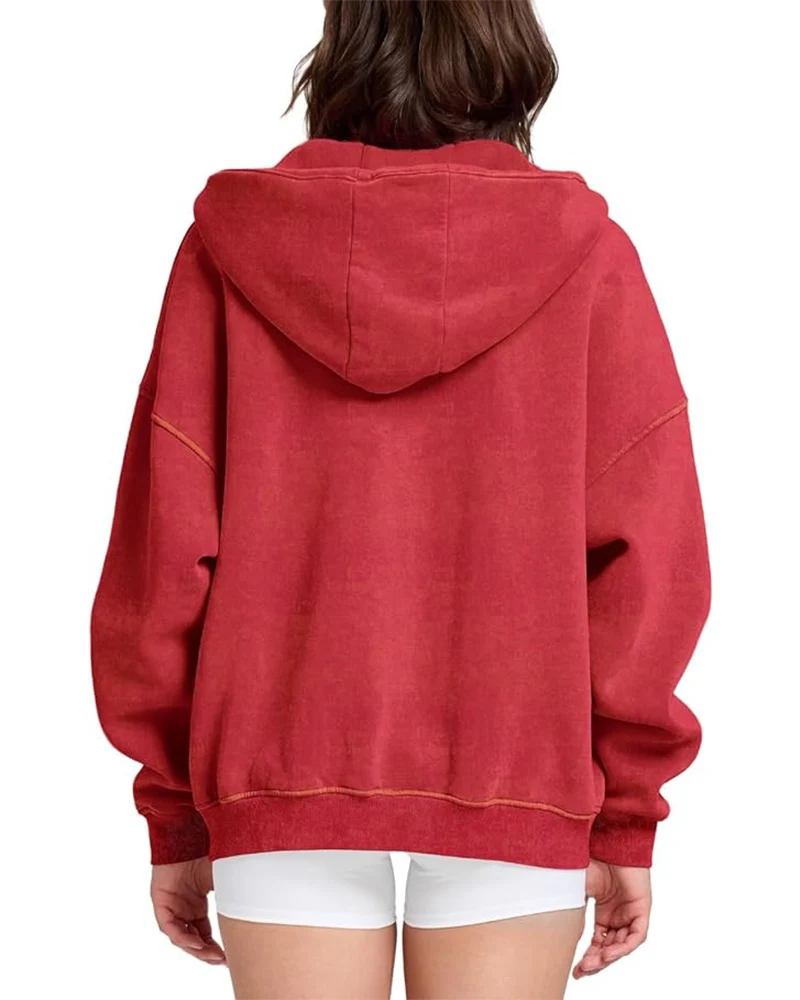 Oversized Unisex Acid Wash Zip Hoodie - Image 20