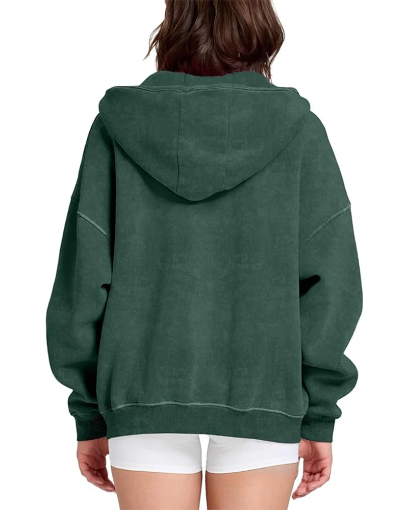 Oversized Unisex Acid Wash Zip Hoodie - Image 23