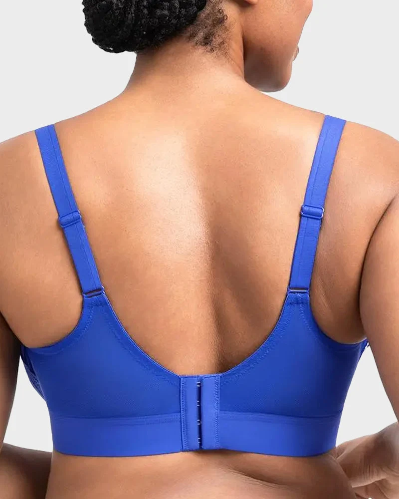 Plus Size Lace Mesh Full-Coverage Underwire Bra - Image 3