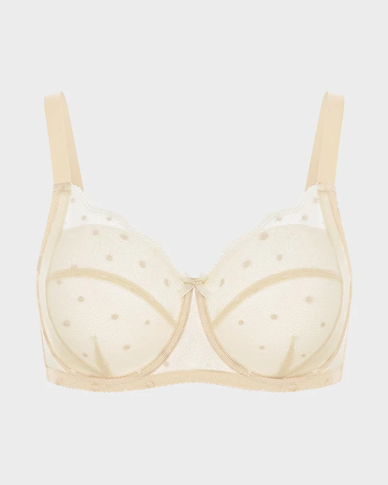 Polka Dot Lace Full-Coverage Minimizer Bra - Image 11