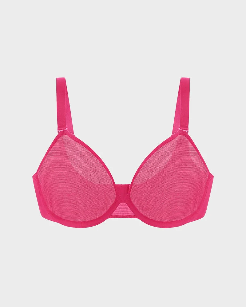 Seamless Mesh Unlined Underwire Bra - Image 11