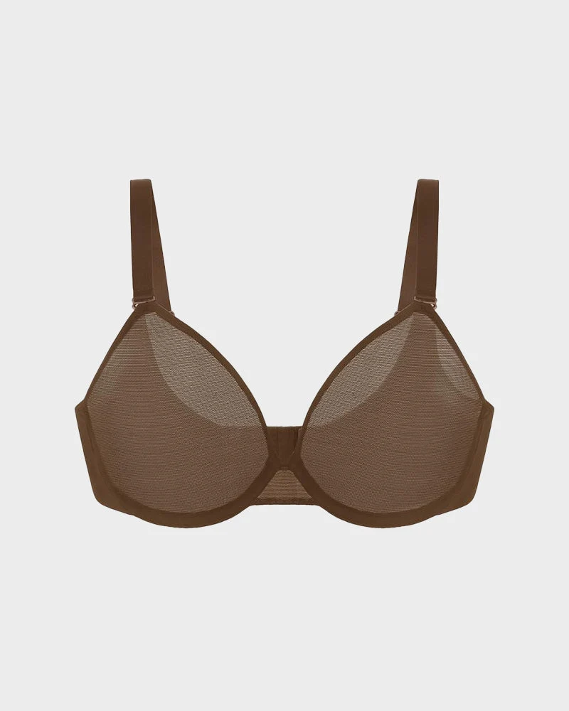 Seamless Mesh Unlined Underwire Bra - Image 14