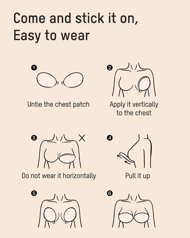 Front Closure Adhesive Invisible Push-Up Bra(2 Pairs) - Image 6