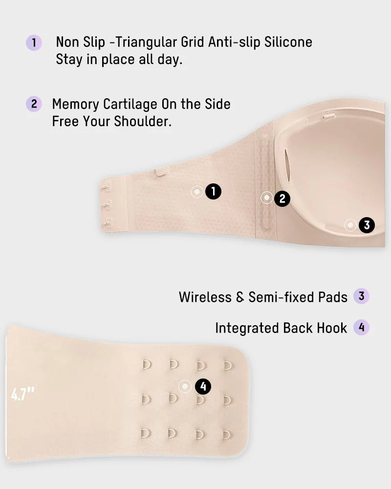 Strapless Wireless Padded Bandeau Bra - Image 5