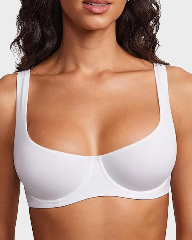 Underwire Support Seamless Unlined Balconette Bra - Image 9