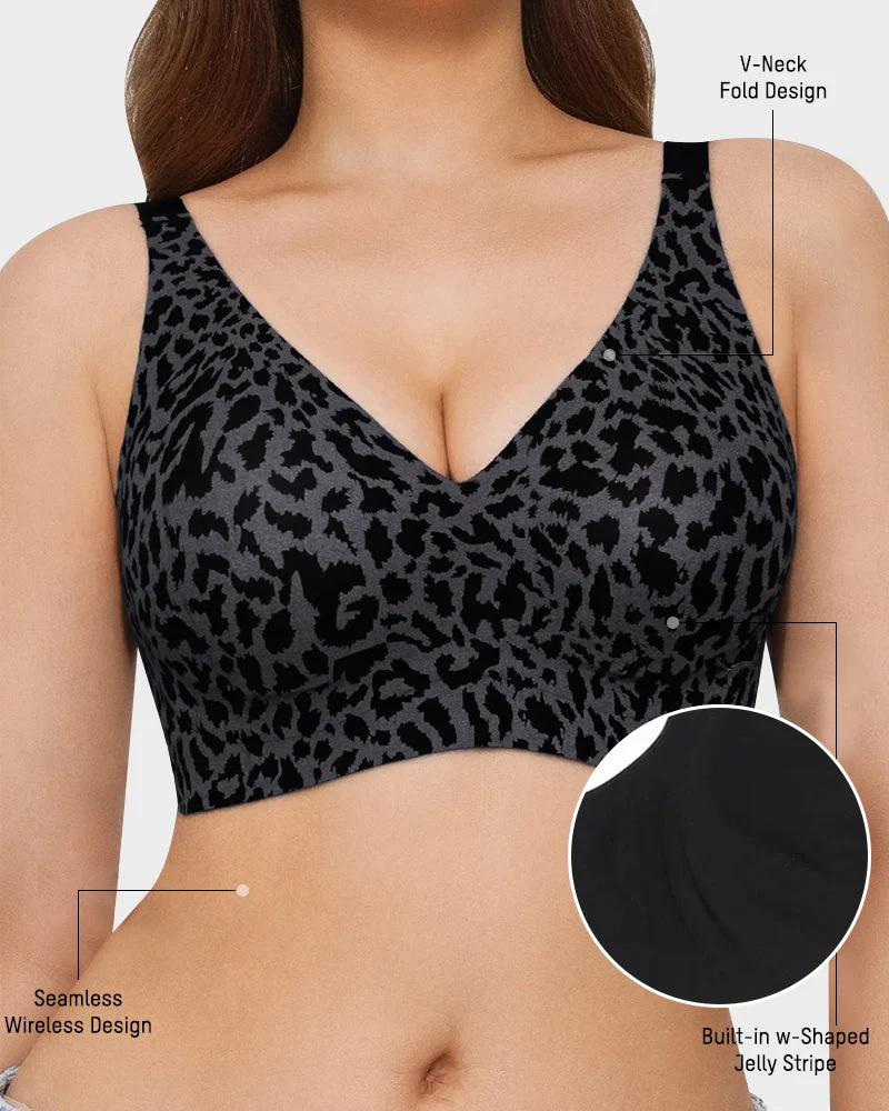 Wireless Leopard V-Neck Contour Bra - Image 13