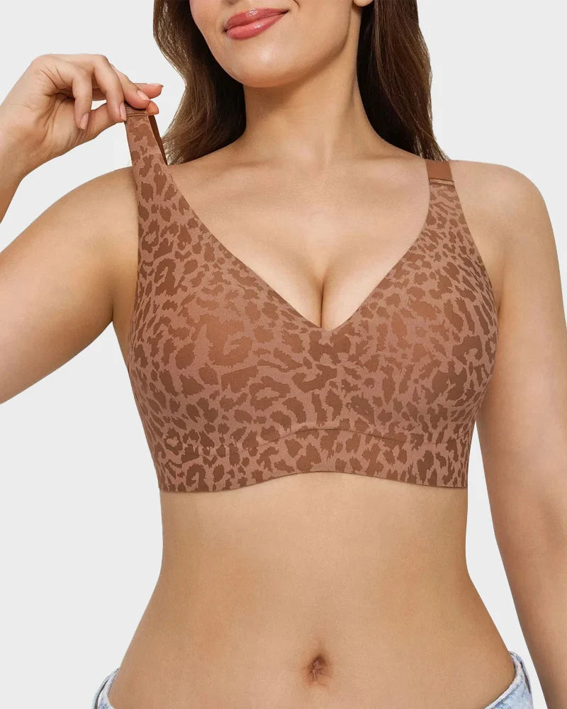 Wireless Leopard V-Neck Contour Bra - Image 3