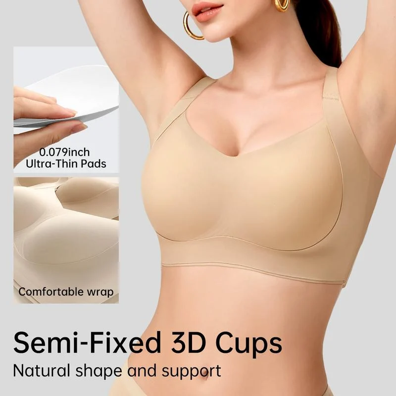 Wireless Push Up Jelly Bra V Neck Seamless Support Comfort - Image 5