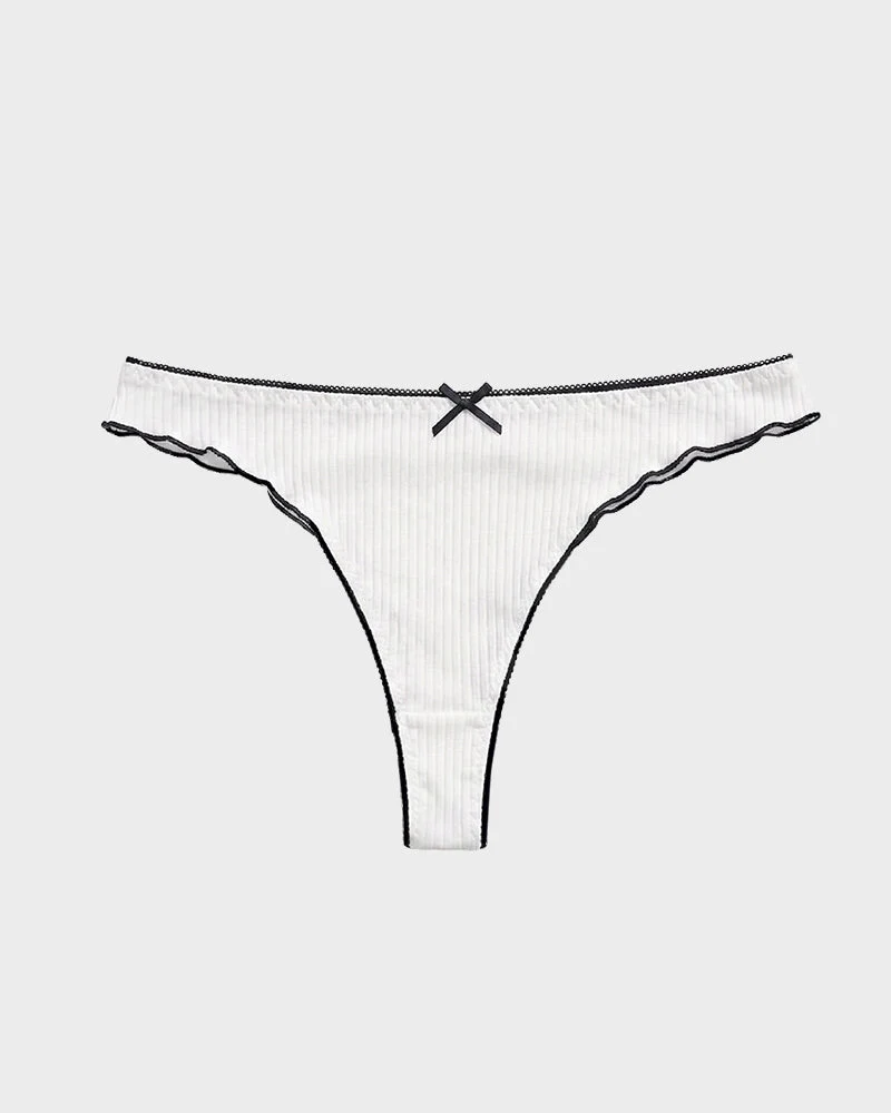 Women's Bow Low Waist Thong  Pack Ultra Soft Cotton（9 pack） - Image 15