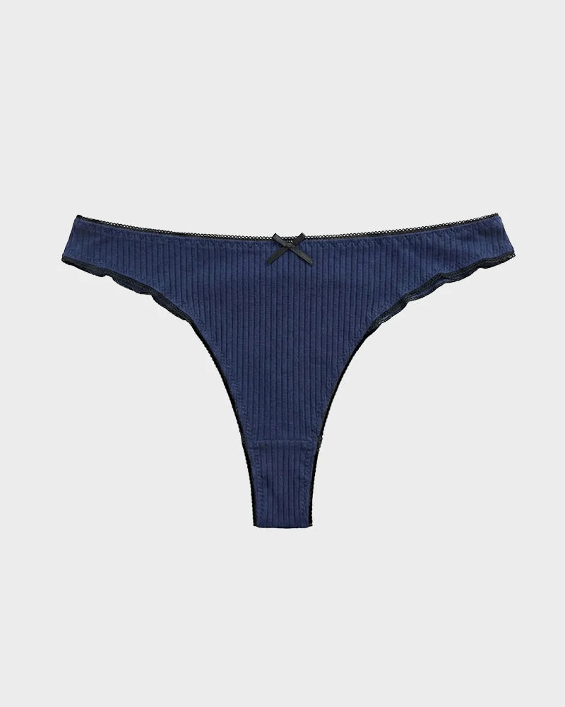 Women's Bow Low Waist Thong  Pack Ultra Soft Cotton（9 pack） - Image 18