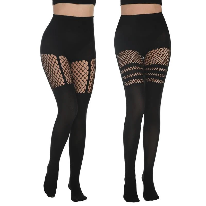 Women's Sexy Fishnet Mock Thigh High Stockings - Image 7