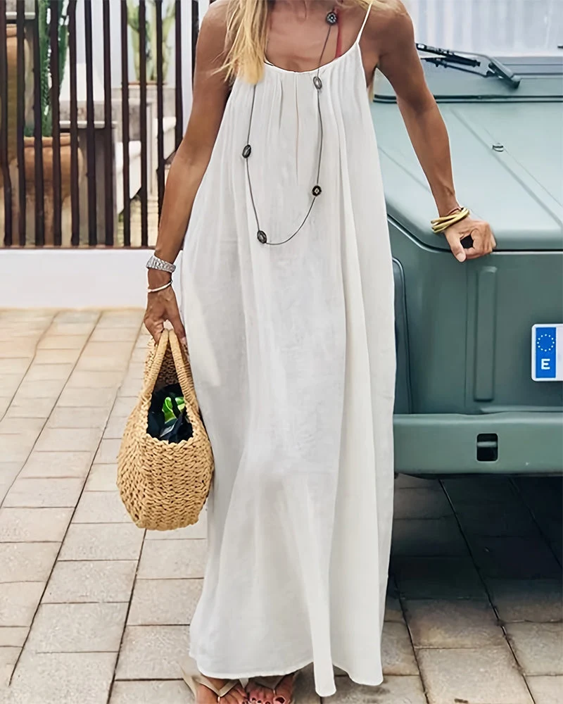 Women's Solid Color Backless Cami Dress - Image 12