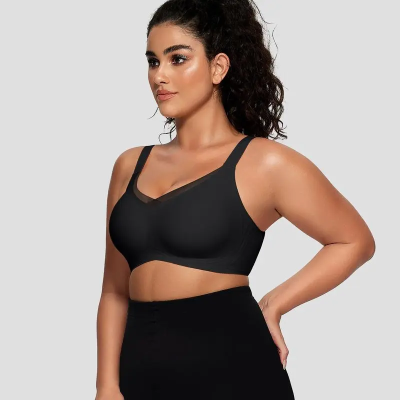 Womens Wireless Bras V Mesh Comfortable Bralette Supportive - Image 2