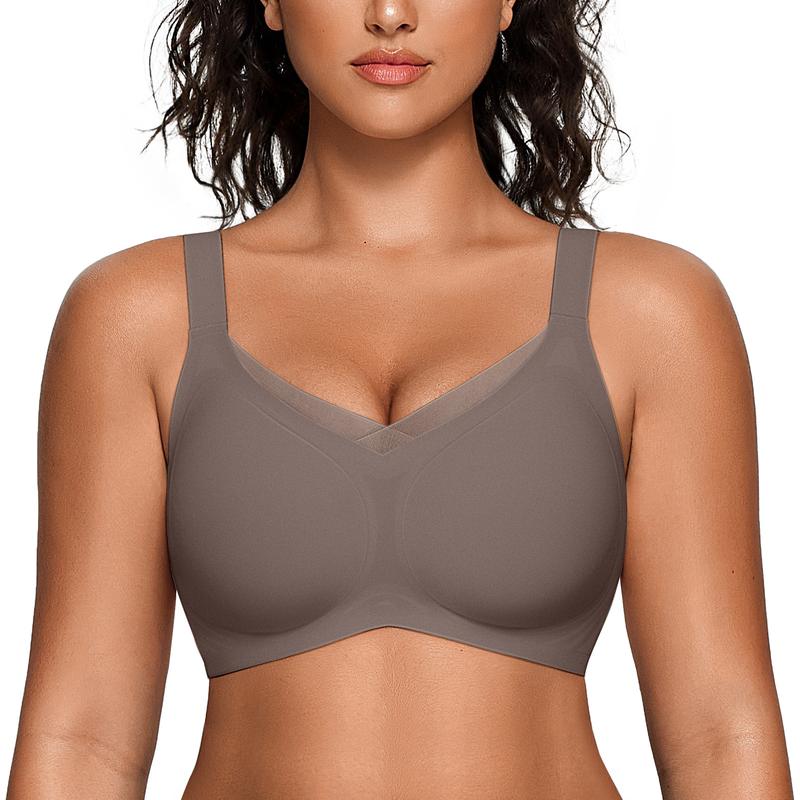 Womens Wireless Bras V Mesh Comfortable Bralette Supportive - Image 21