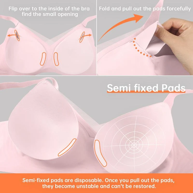 Womens Wireless Bras V Mesh Comfortable Bralette Supportive - Image 7